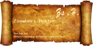 Zsemberi Hektor névjegykártya